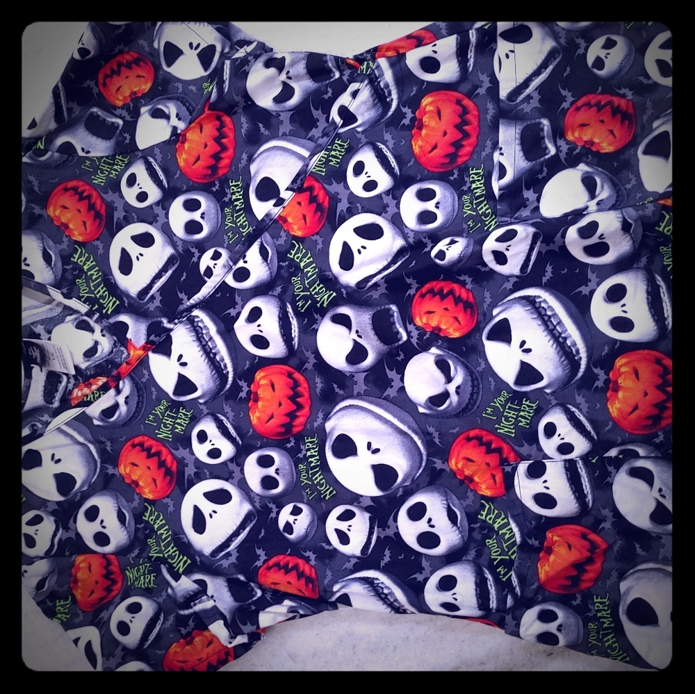 Jack Skellington scrubs top